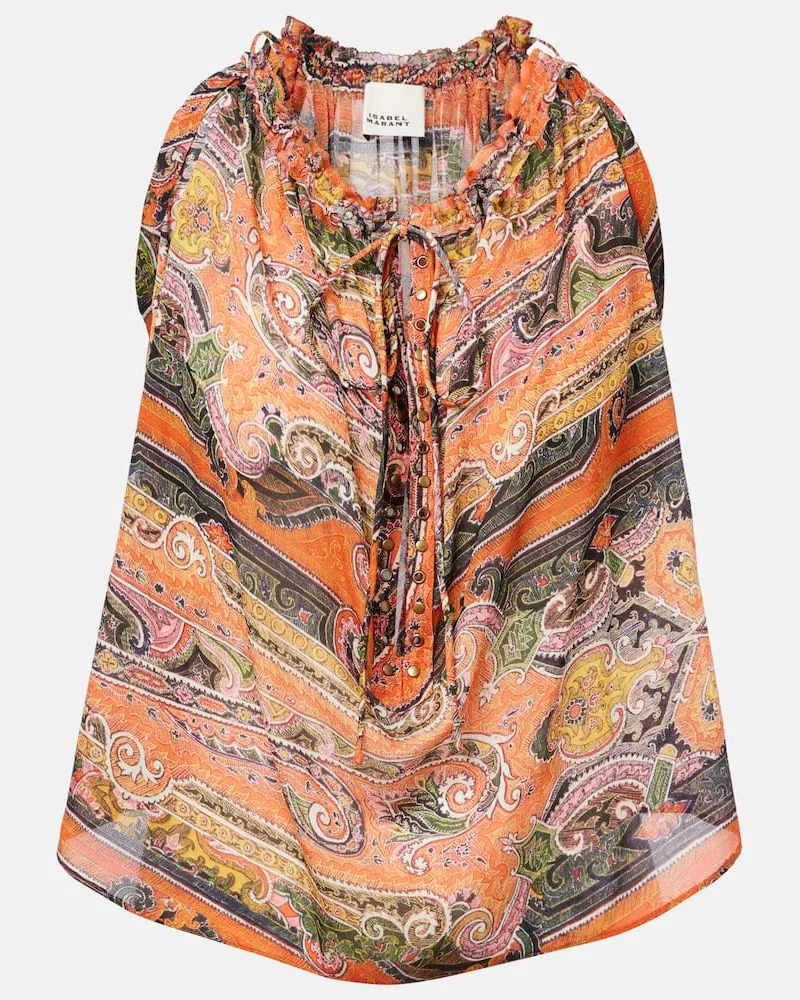 Isabel Marant Top Marilou aus Seiden-Voile Multicolor