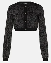 Versace Cropped-Cardigan Barocco Schwarz