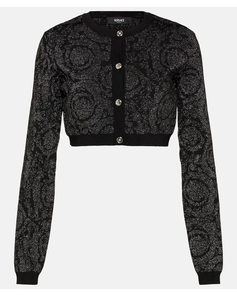 Versace Cropped-Cardigan Barocco Schwarz