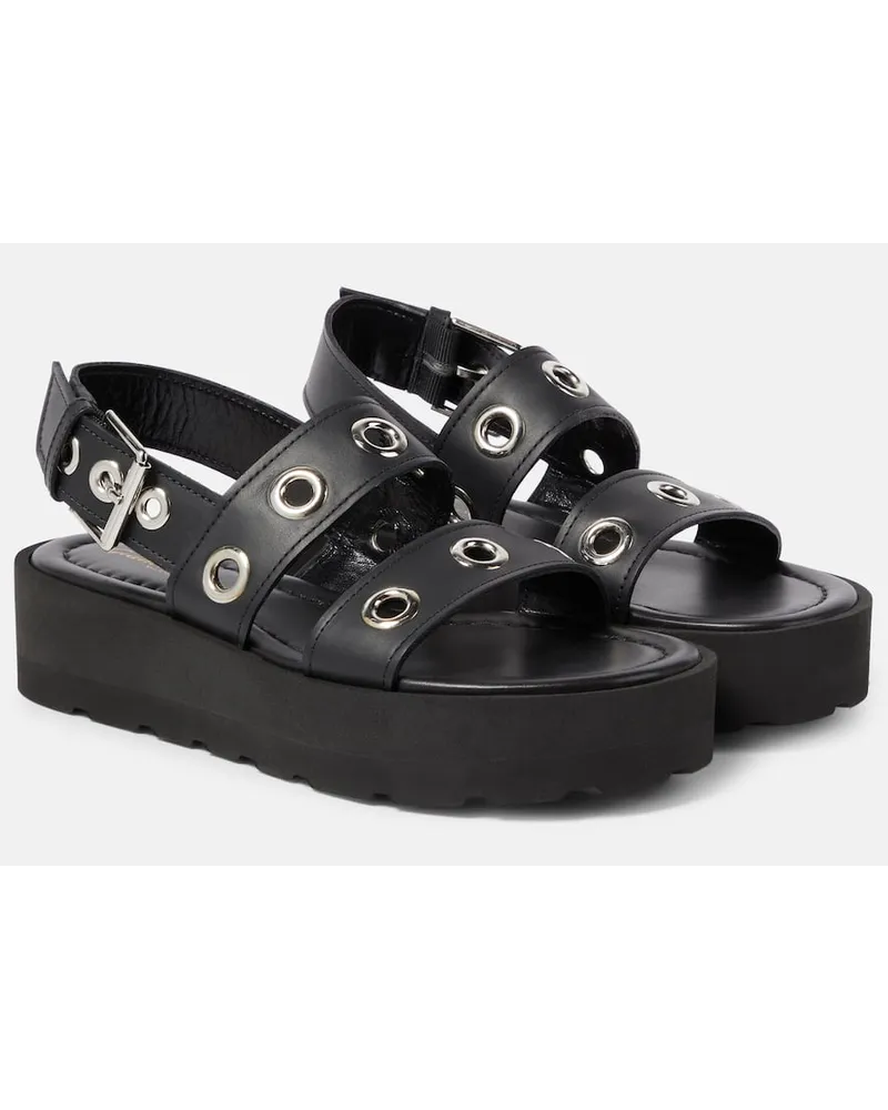 Gianvito Rossi Plateausandalen aus Leder Schwarz