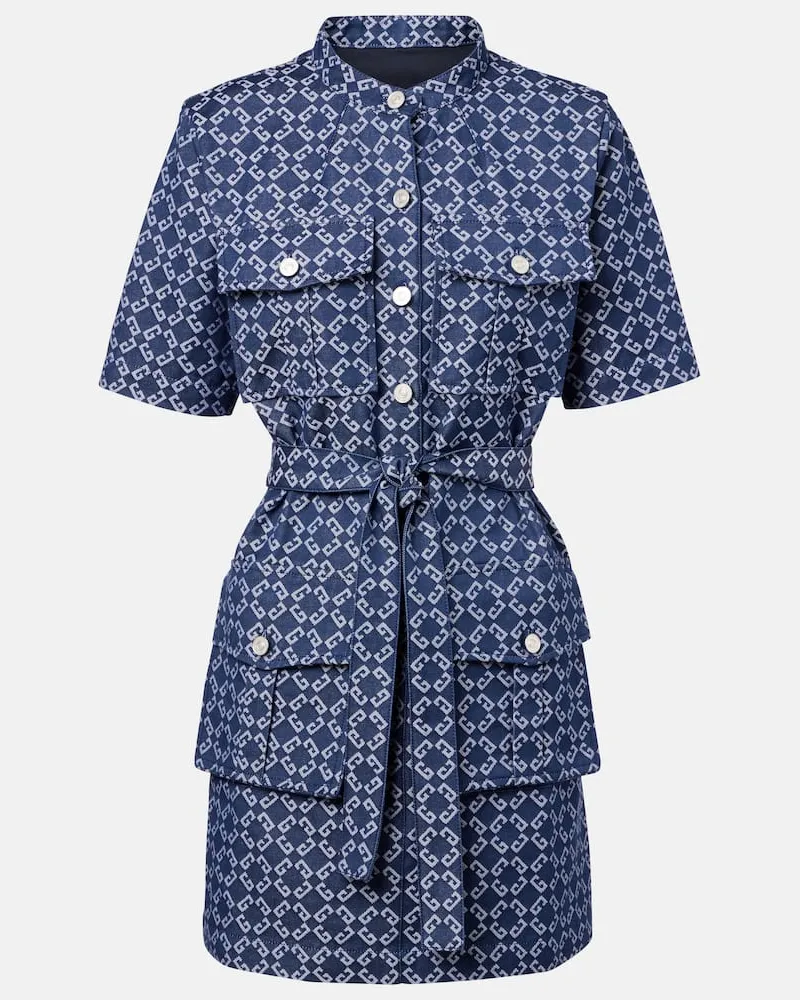 Givenchy Minikleid Monogram 72 aus Denim Blau