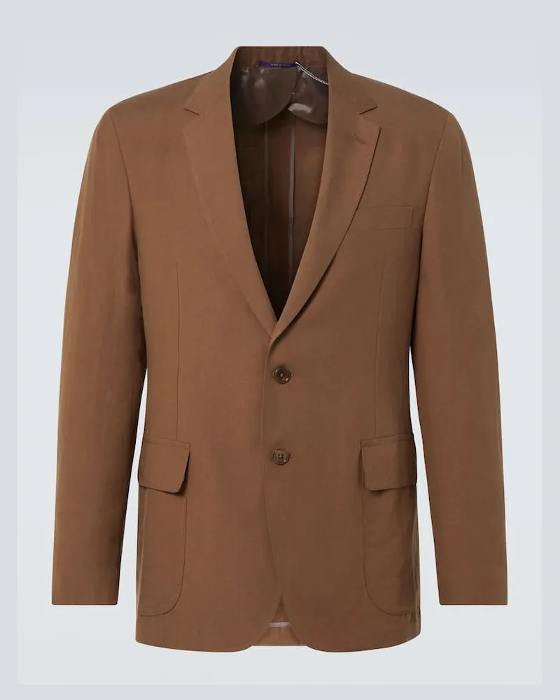 Ralph Lauren Blazer aus Seide und Leinen Braun