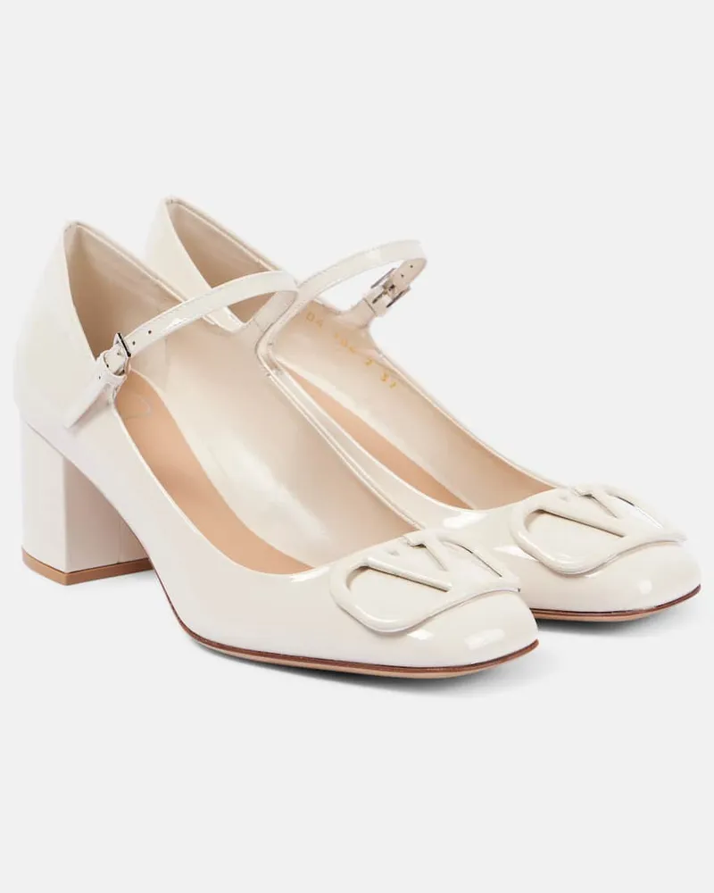 Valentino Garavani Mary-Jane-Pumps VLogo Signature 65 aus Lackleder Weiß