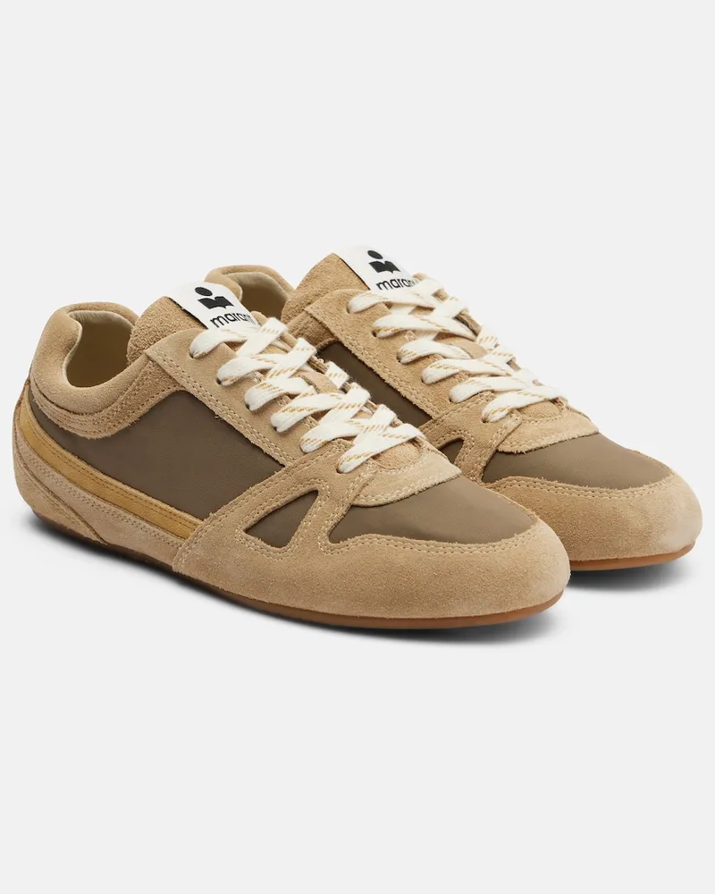 Isabel Marant Sneakers Senny Low aus Veloursleder Beige