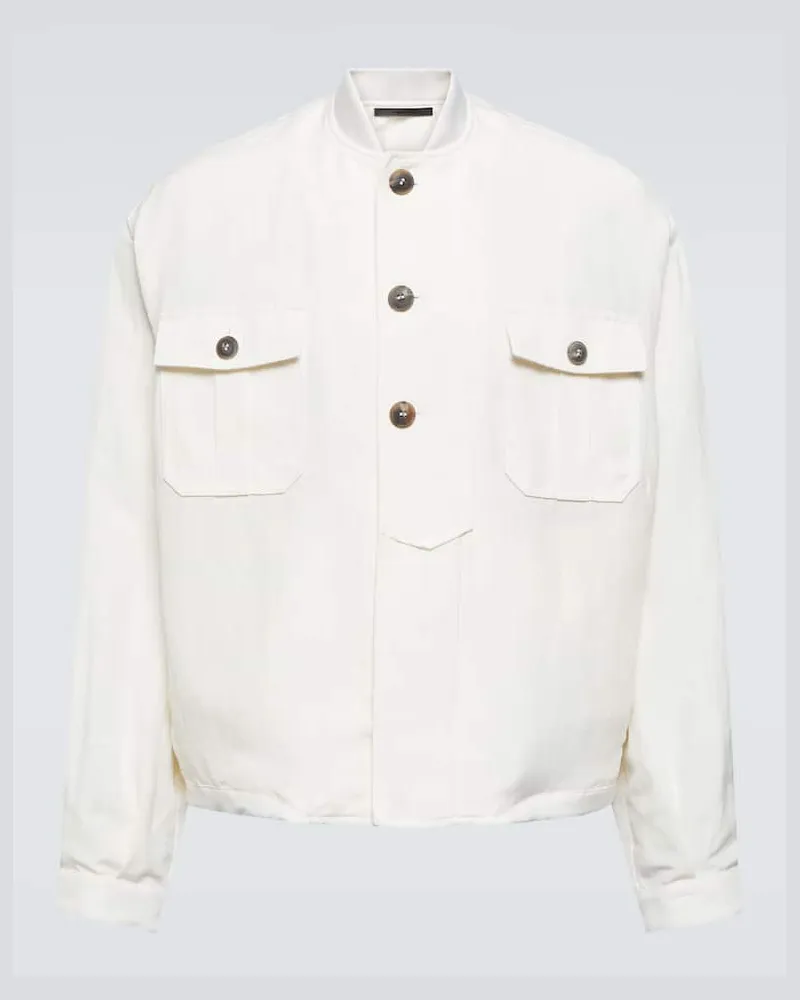 Giorgio Armani Blazer aus Leinen und Seide Weiã