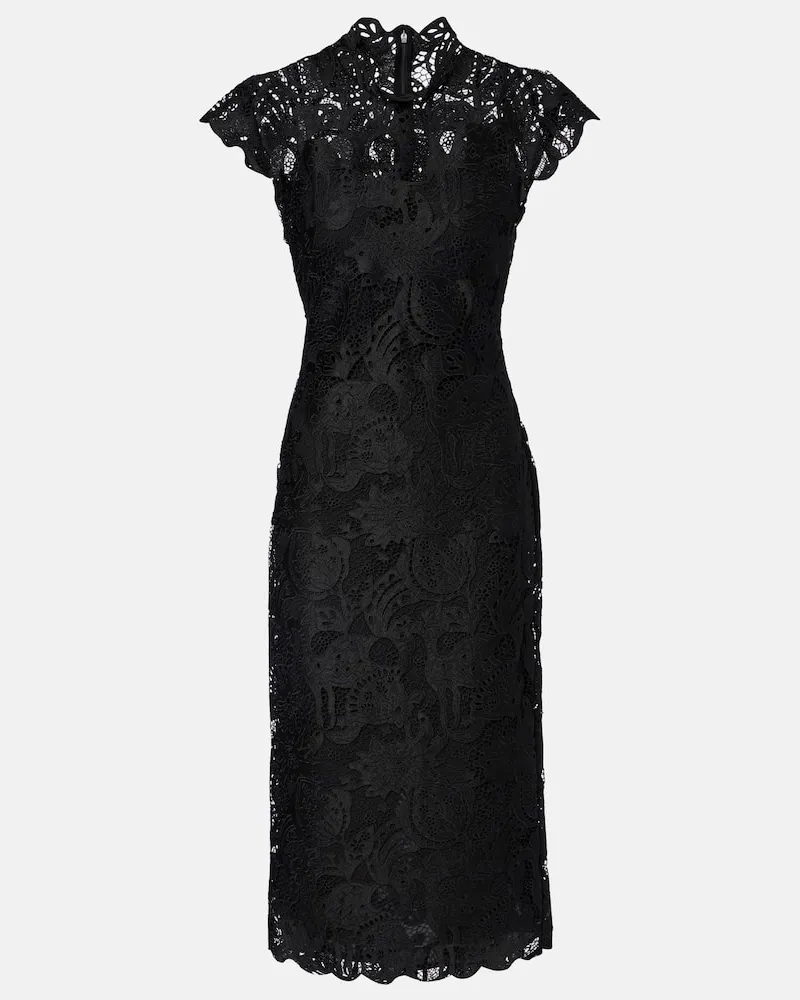 STAUD Cocktailkleid Rosaline aus Guipure-Spitze Schwarz