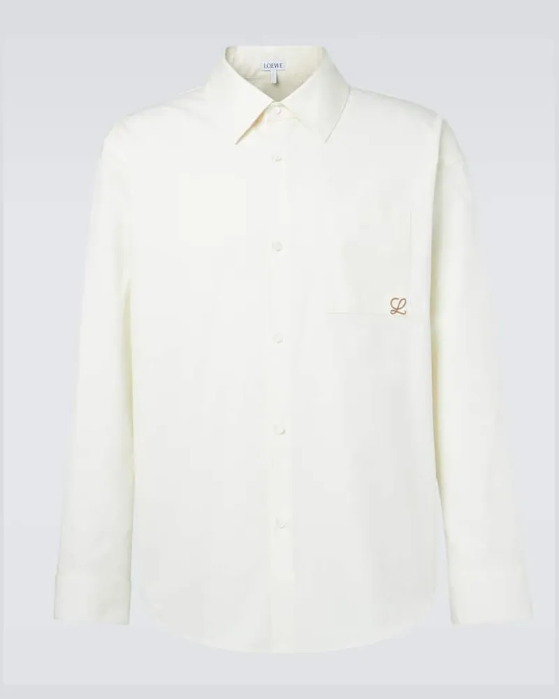 Loewe Hemd Anagram aus Baumwoll-Twill Weiß