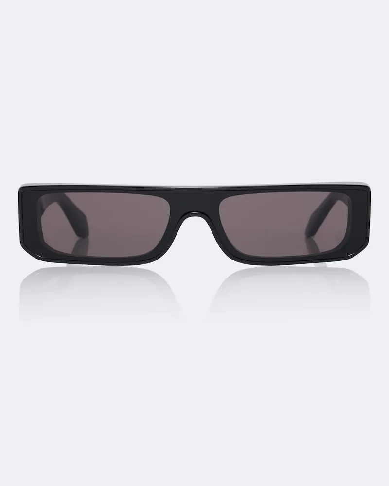 Alaïa Alaïa Eckige Sonnenbrille Lettering Schwarz