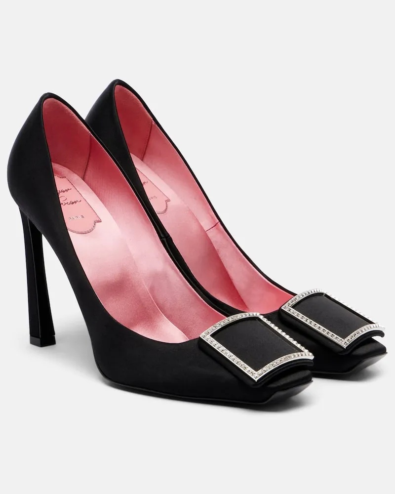Roger Vivier Pumps Trumpette 100 aus Satin Schwarz