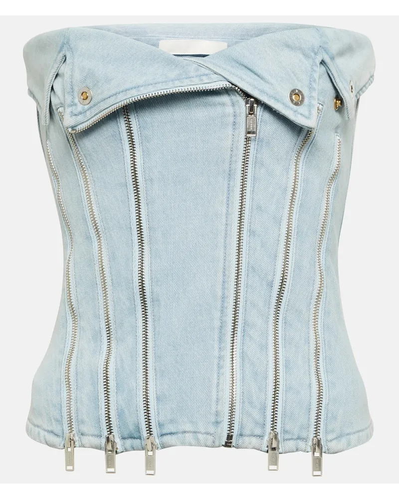 Dion Lee Bustier-Top aus Denim Blau