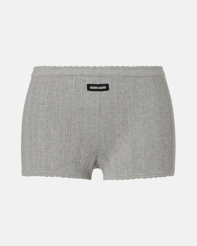 Miu Miu Shorts aus Baumwolle Grau