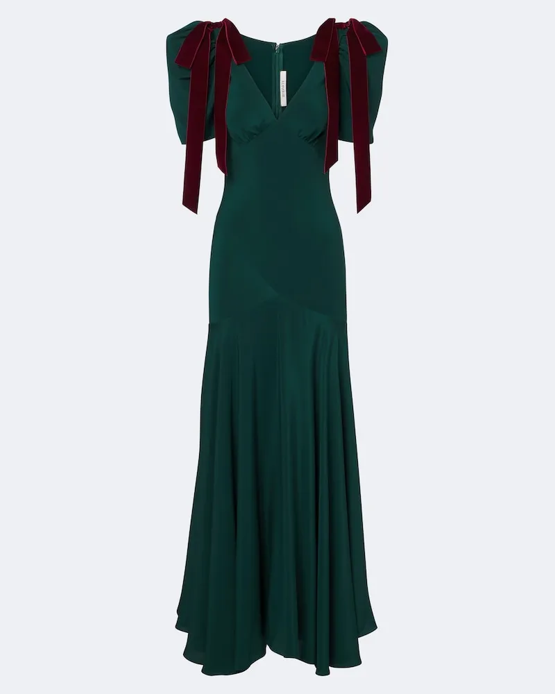 Rodarte Maxikleid aus Seidensatin Grün