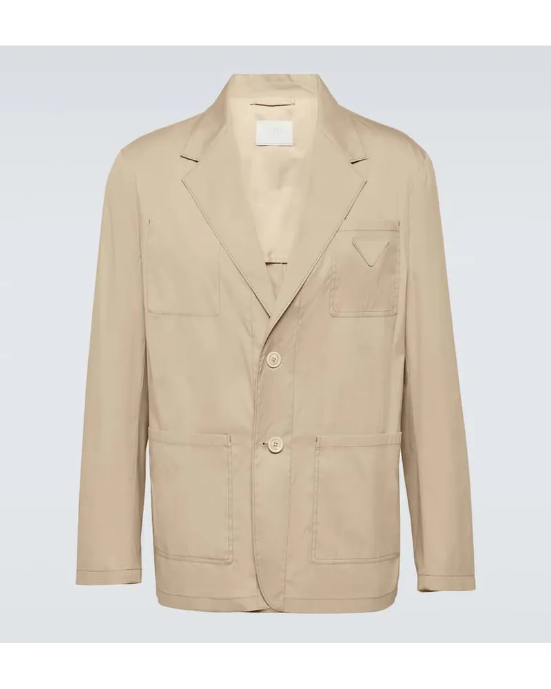 Prada Blazer aus einem Baumwollgemisch Beige