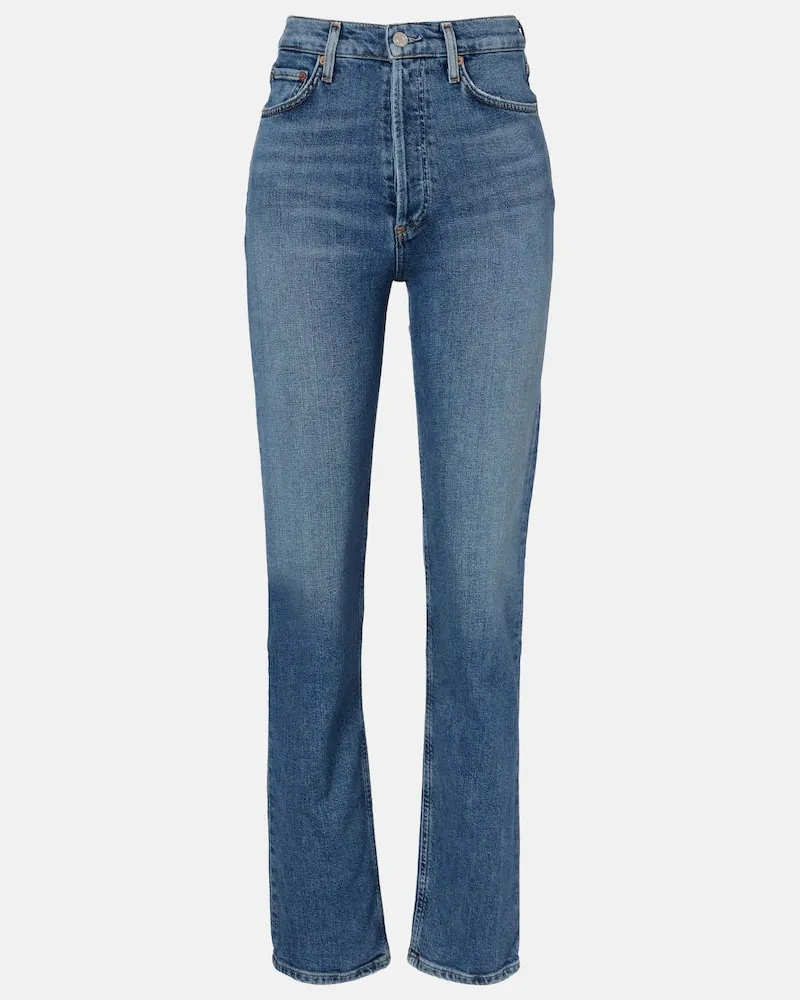 AGOLDE High-Rise Straight Jeans 90's Pinch Waist Blau