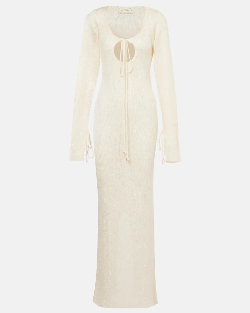 BANANHOT Maxikleid Kyle aus Strick mit Pailletten Gelb
