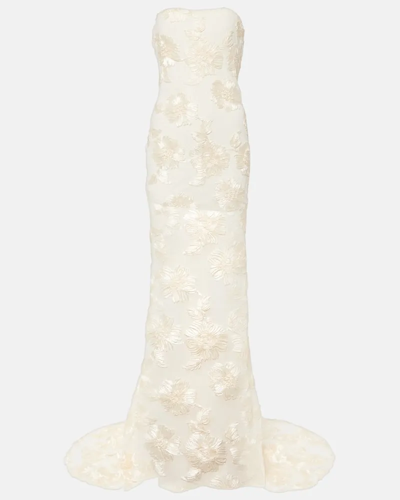 ROTATE Birger Christensen Bridal Robe Alberty aus Mesh Weiß