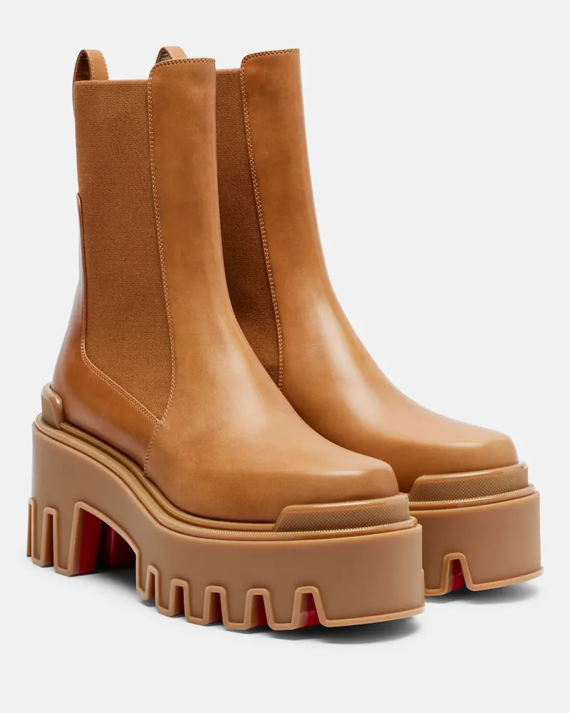 Christian Louboutin Chelsea Boots Marchacroche aus Leder Braun