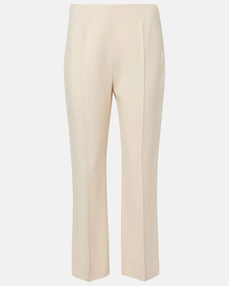 Prada Schmale High-Rise-Hose aus Sablé Weiß