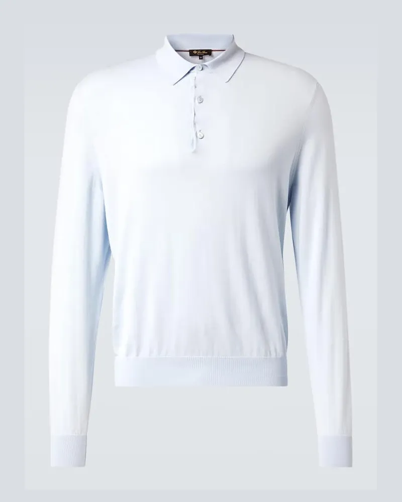 Loro Piana Polopullover Loro Island aus Baumwolle Grau