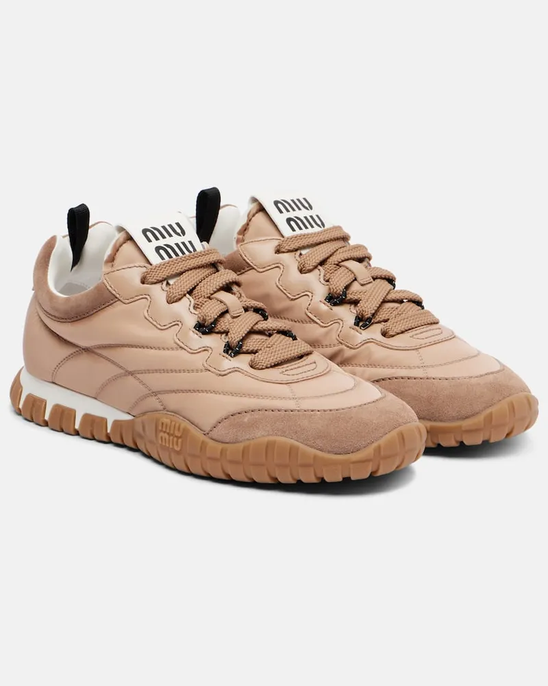 Miu Miu Sneakers mit Veloursleder Pink
