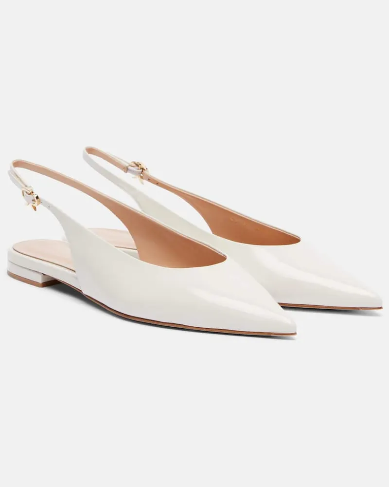 Gianvito Rossi Slingback-Ballerinas Robbie aus Lackleder Weiß