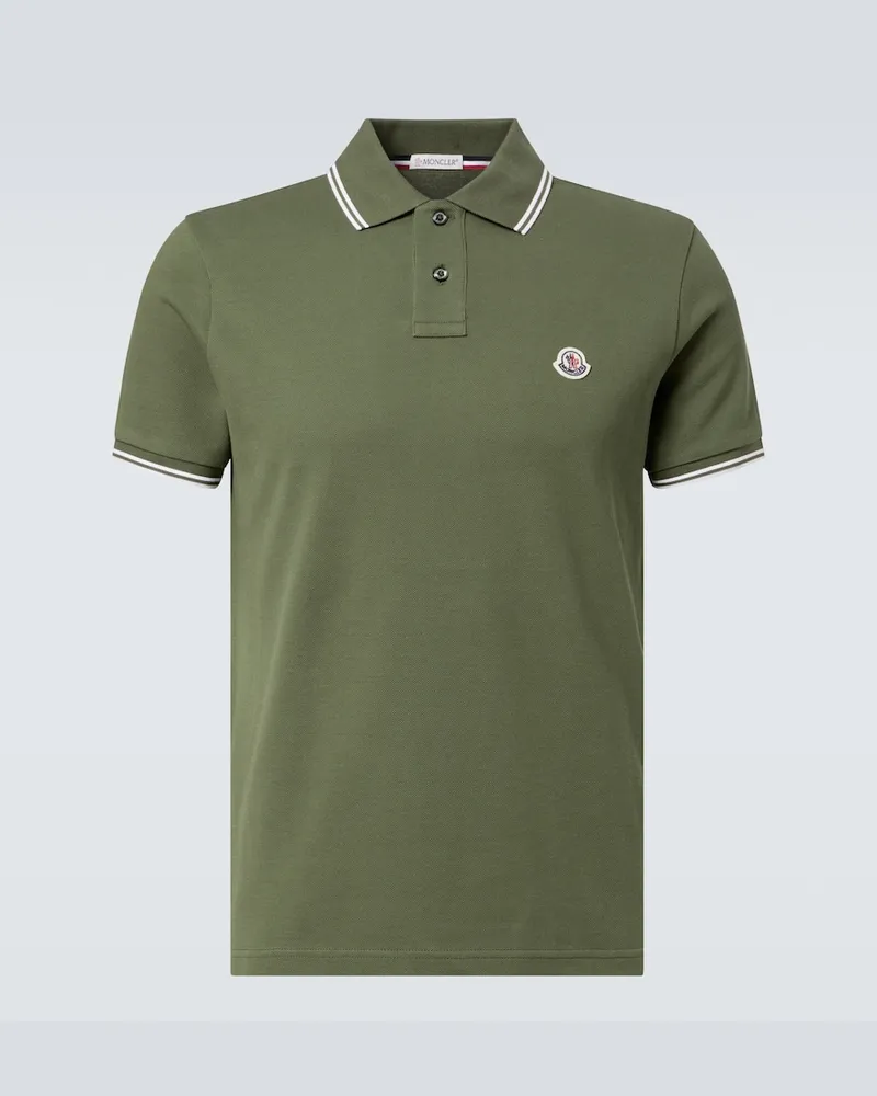 Moncler Polohemd aus Baumwoll-Piqué Grün