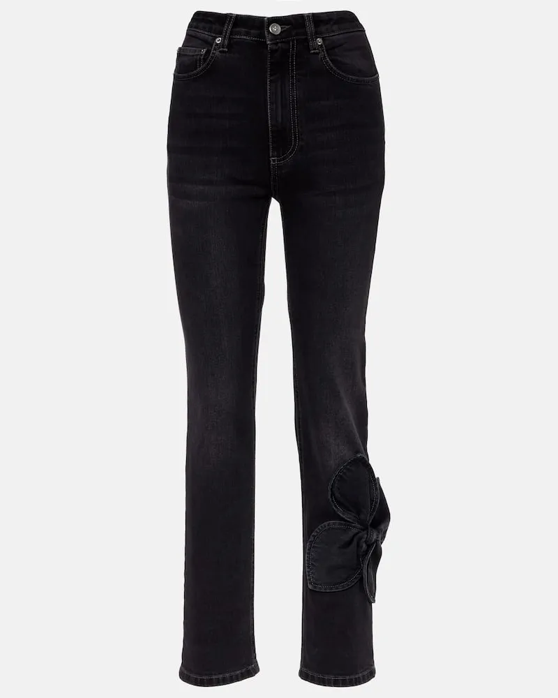 Area Cropped Straight Jeans Schwarz