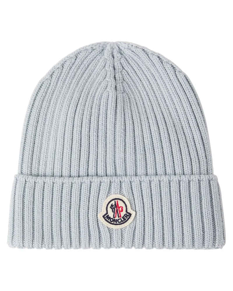 Moncler Beanie aus Schurwolle Blau
