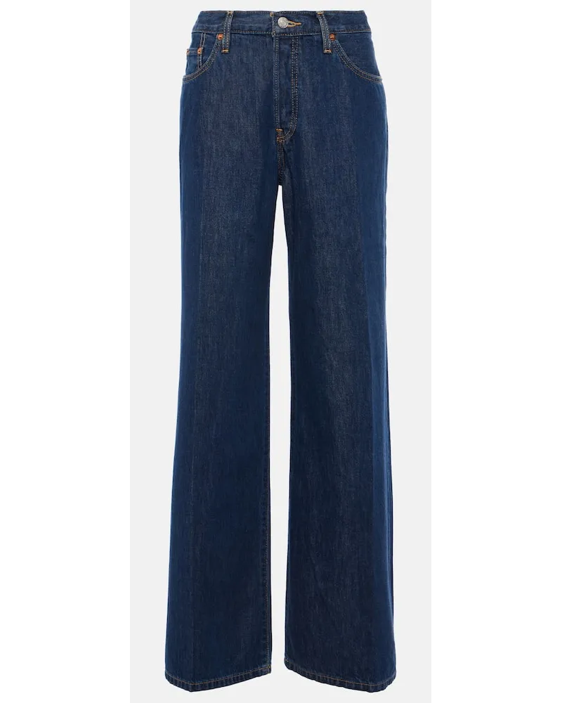RE/DONE Mid-Rise Wide-Leg Jeans Palazzo Blau