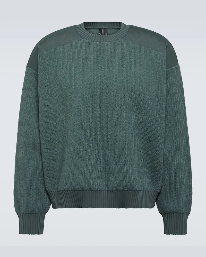 Y-3 Sweatshirt aus Rippstrick Grün