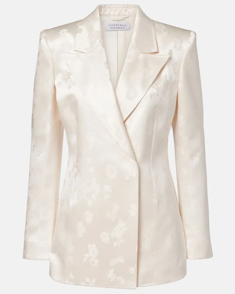 Gabriela Hearst Bestickter Blazer Aleah aus Seide Weiß
