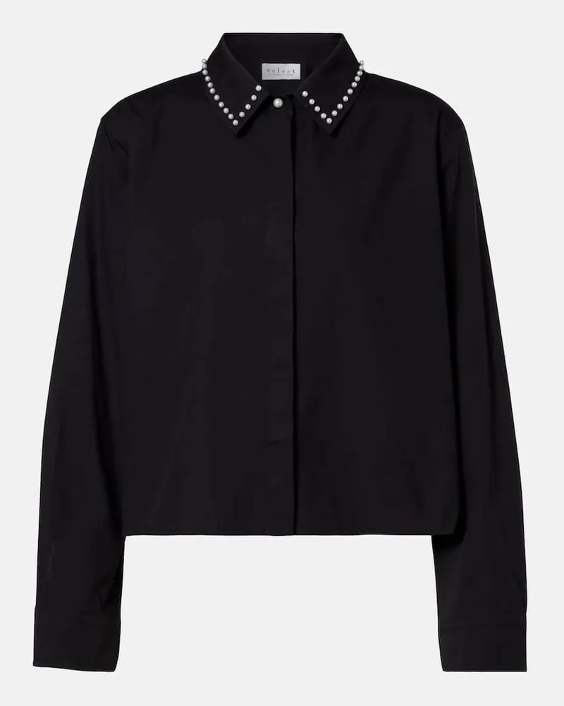 Velvet Hemd Jocelyn aus Baumwollpopeline Schwarz