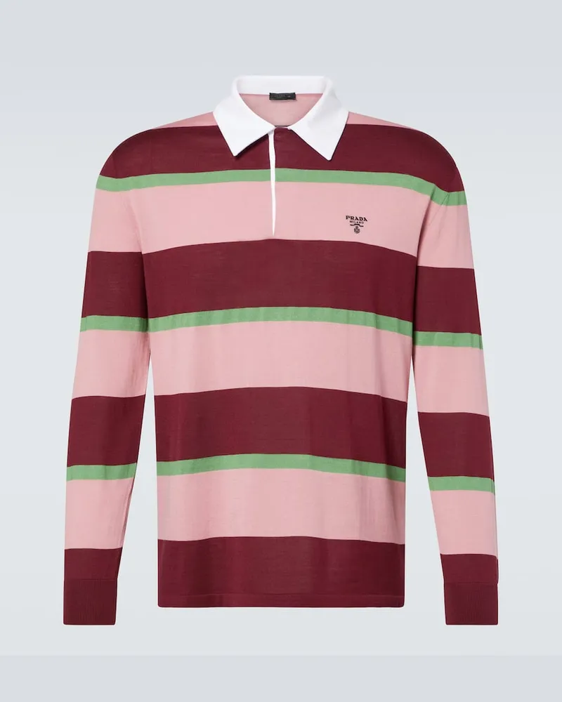 Prada Rugby Shirt aus Seide und Baumwolle Multicolor