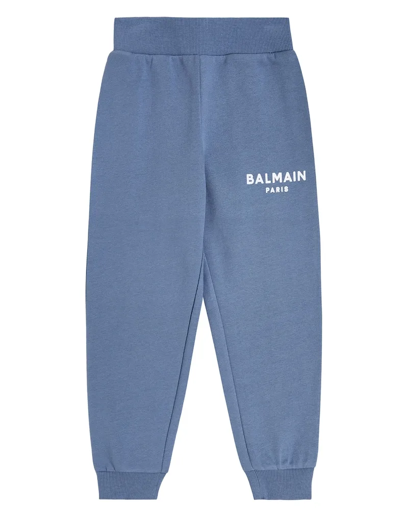 Balmain Jogginghose aus Baumwolle Blau