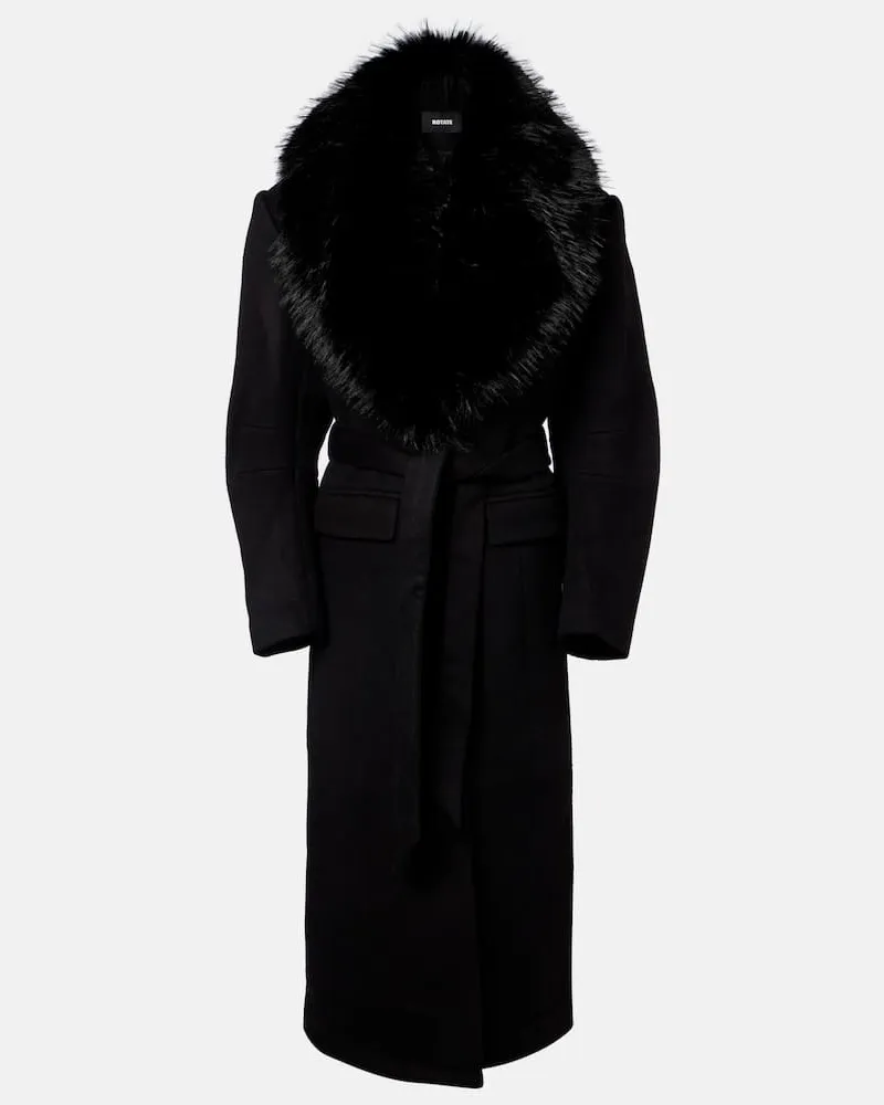 ROTATE Birger Christensen Mantel aus Wolle Schwarz