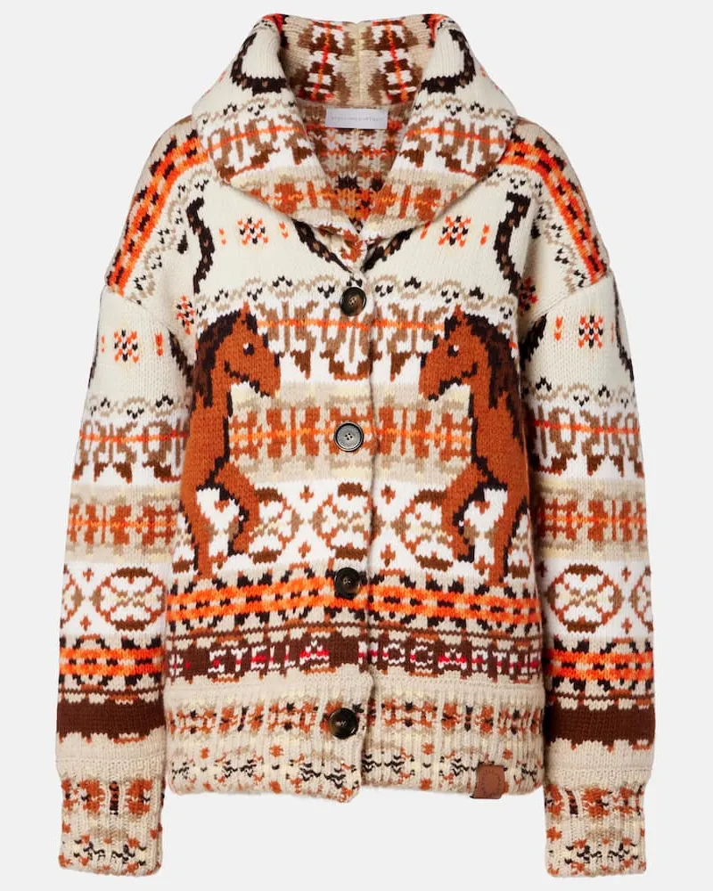Stella McCartney Oversize-Cardigan aus Schurwolle Multicolor