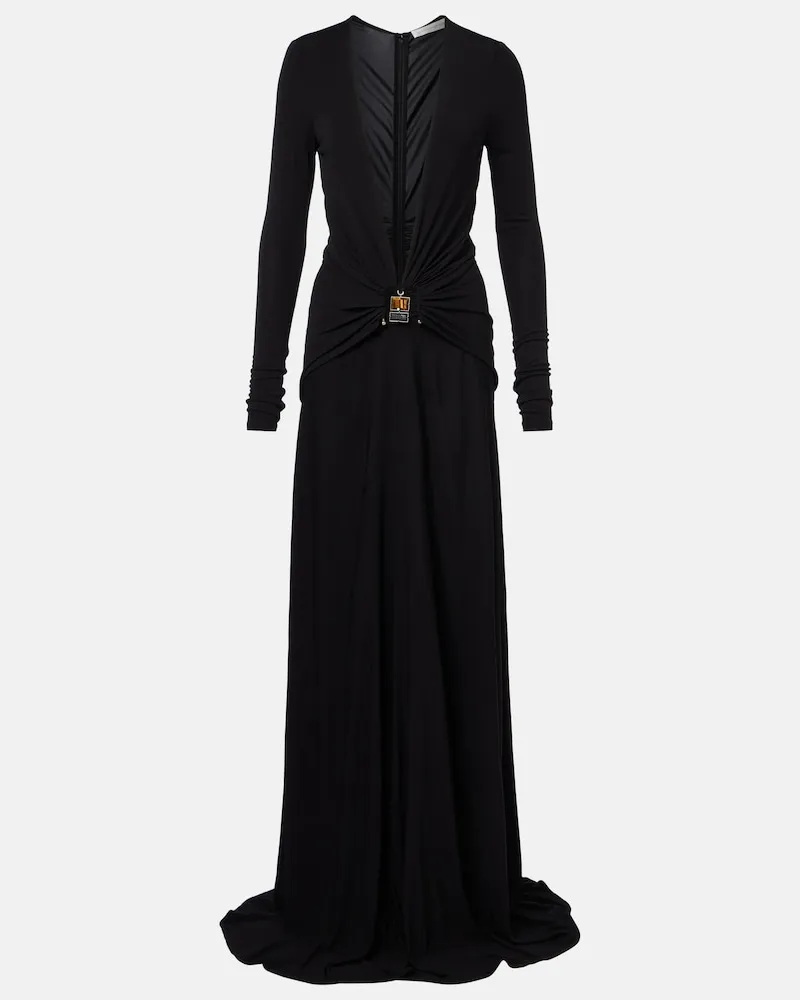 Christopher Esber Verziertes Maxikleid Bezel Quartz Schwarz