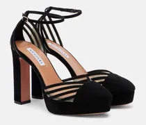 Plateau-Pumps Alana aus Veloursleder und Mesh