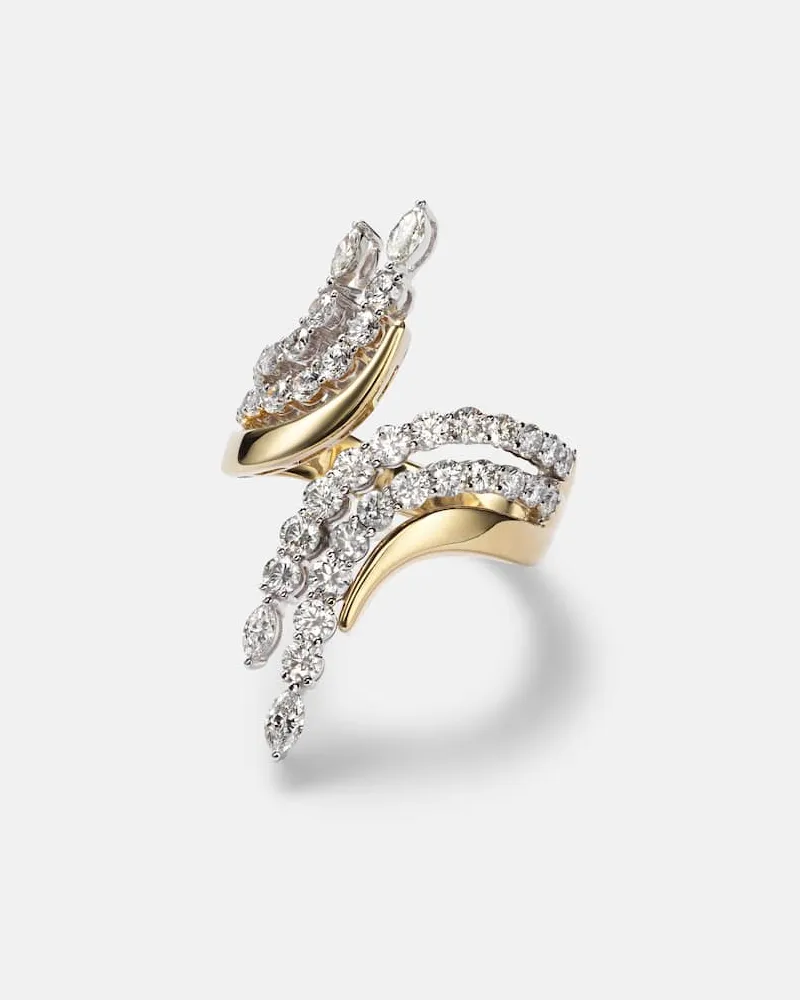YEPREM Ring Golden Strada aus 18kt Gelbgold mit Diamanten Gold