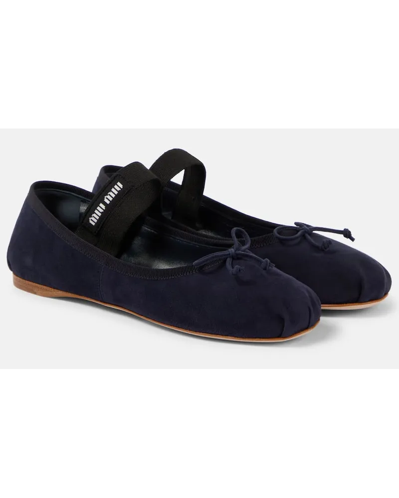 Miu Miu Ballerinas aus Veloursleder Blau