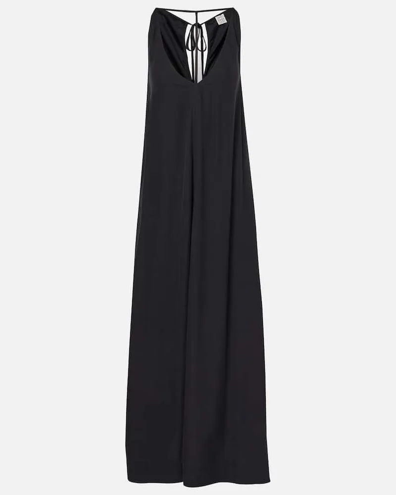 Totême Jumpsuit aus Satin Schwarz