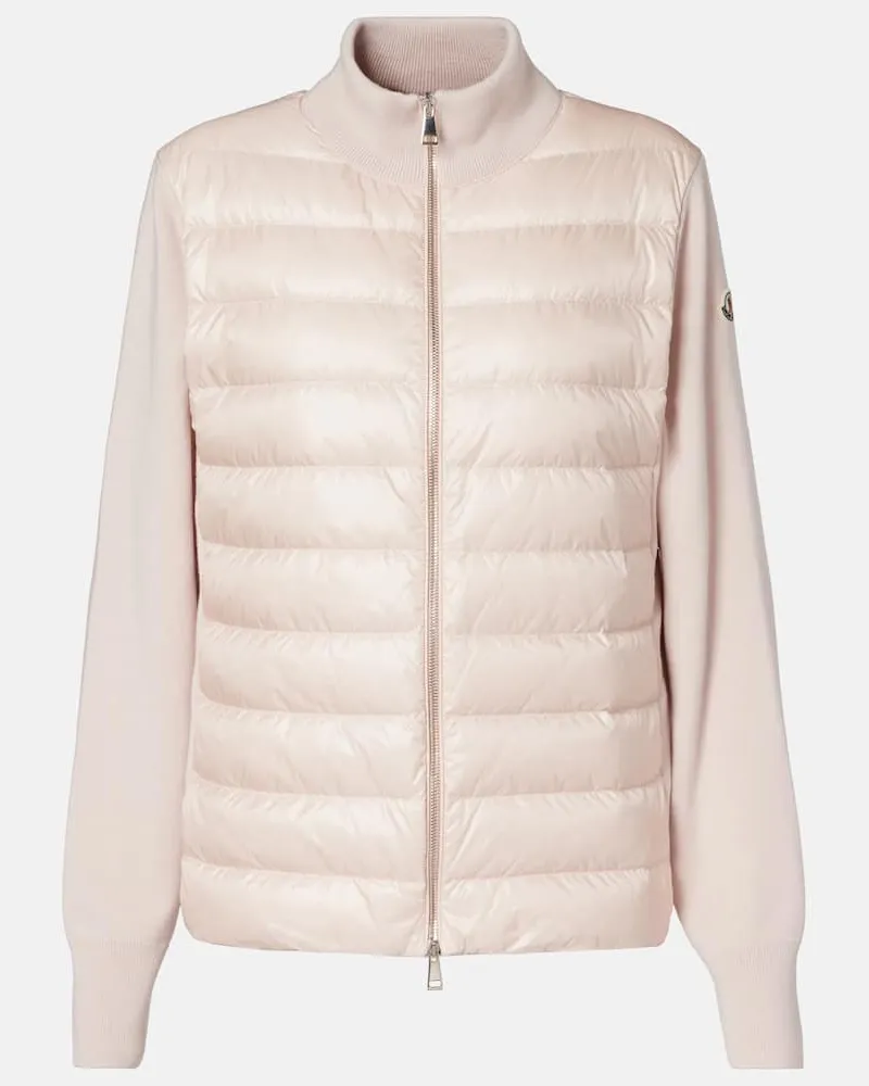 Moncler Daunenjacke mit Schurwolle Pink