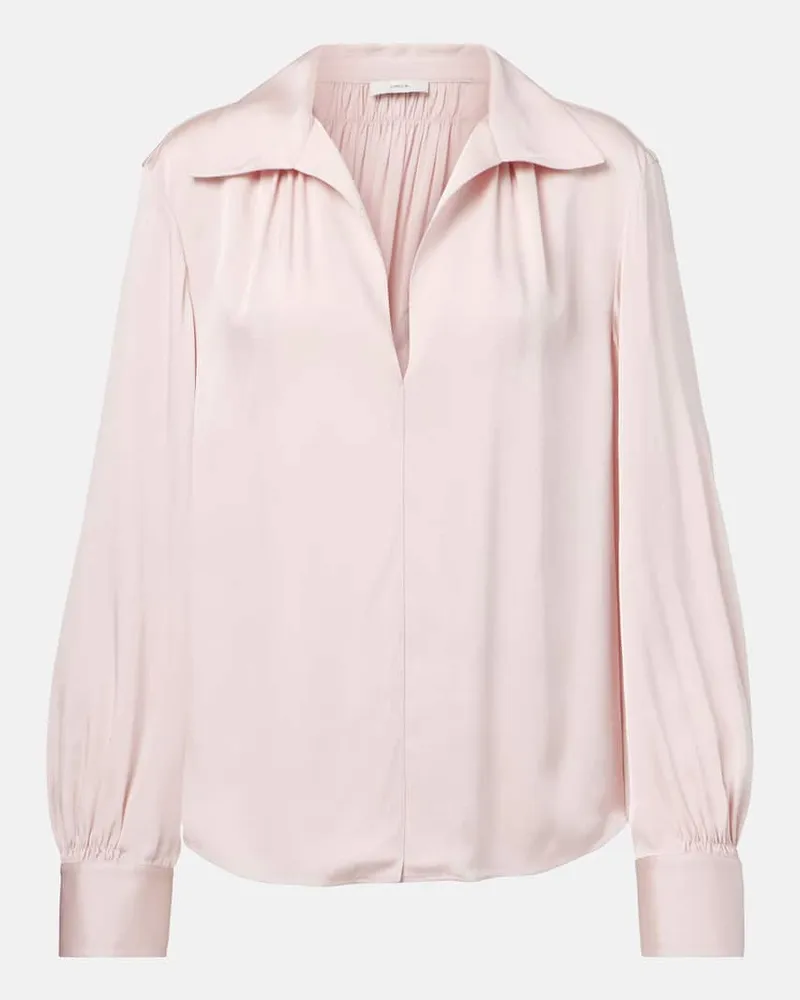 Vince Bluse aus einem Seidengemisch Pink