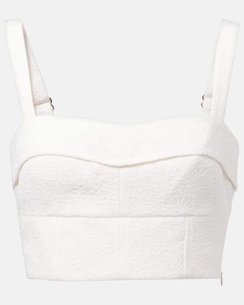 Veronica Beard Cropped-Top Faxon aus Jacquard Weiß