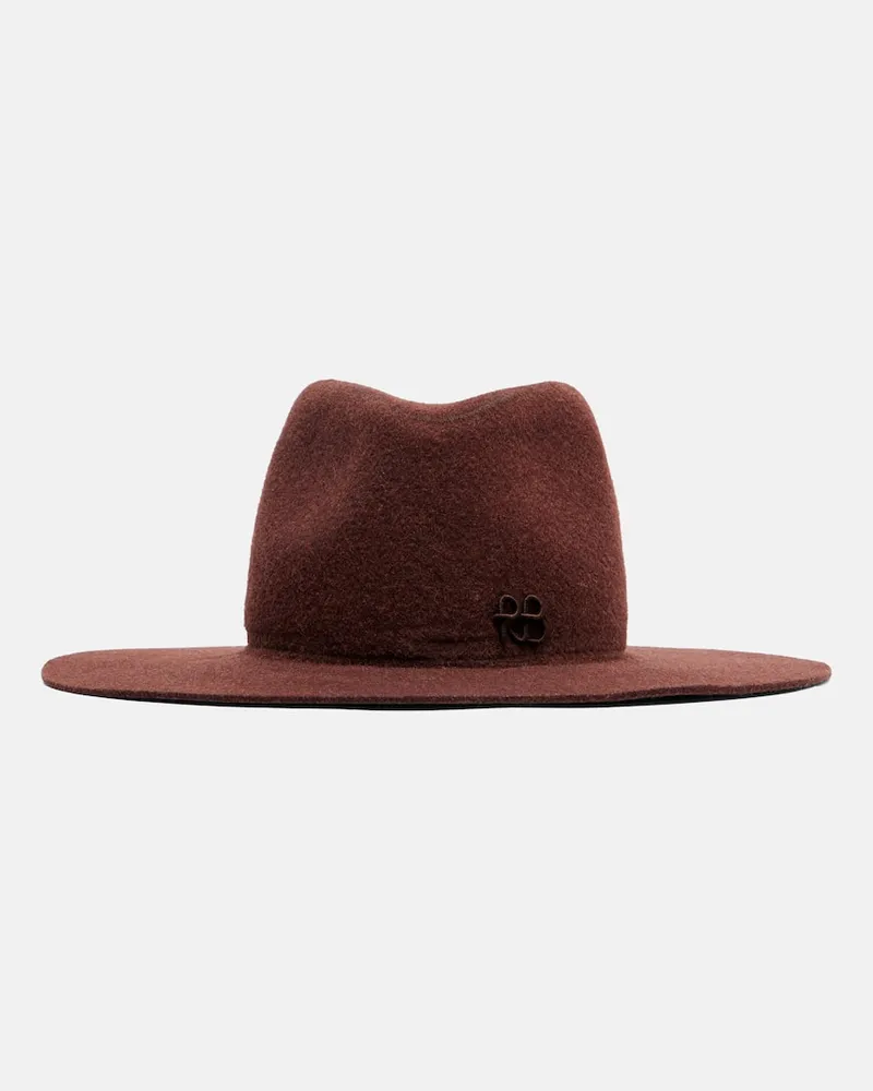 RUSLAN BAGINSKIY Gefilzter Fedora-Hut aus einem Wollgemisch Braun