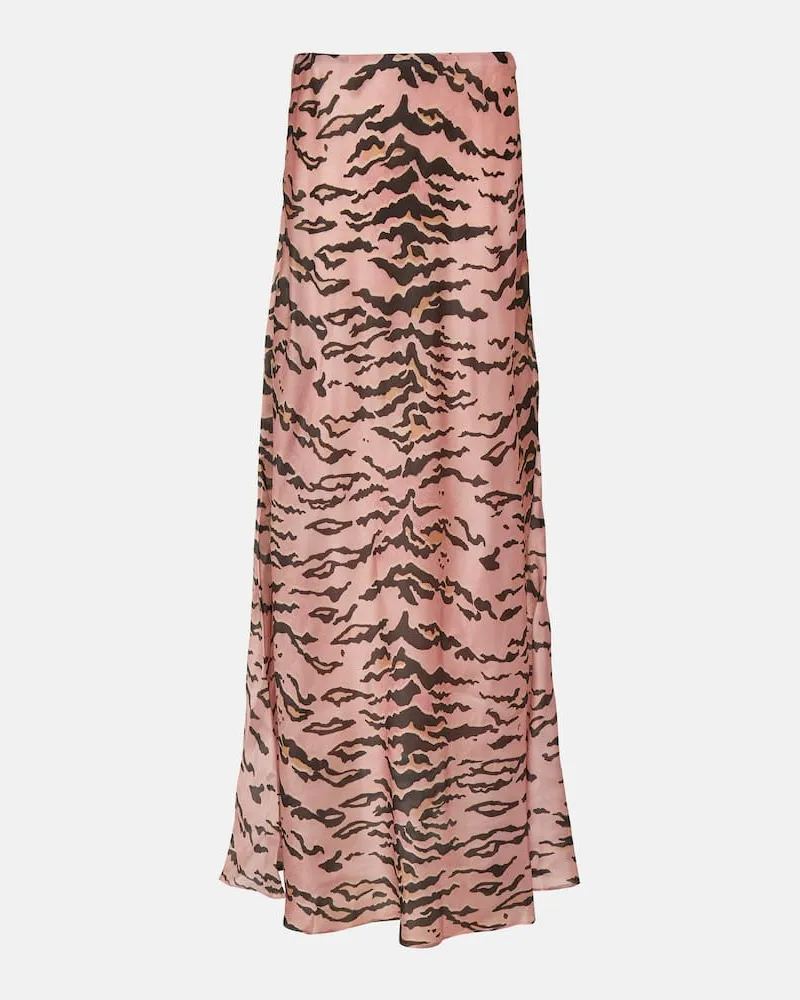 Zimmermann Bedruckter Maxirock Matchmaker aus Seide Rosa
