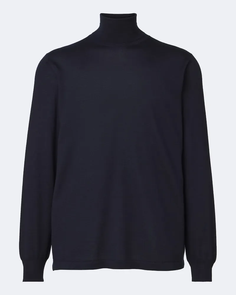 Thom Sweeney Pullover aus einem Kaschmir-Seidengemisch Blau