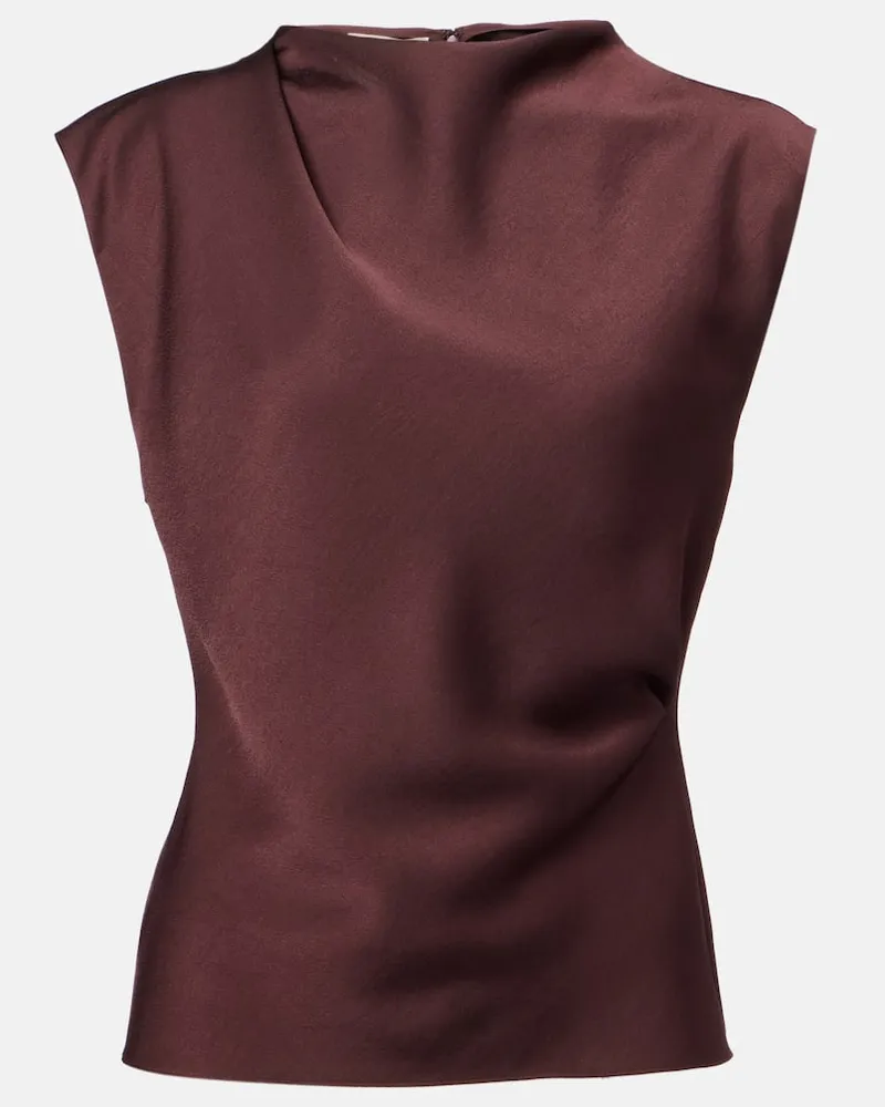 Vince Top aus Satin Burgunderrot