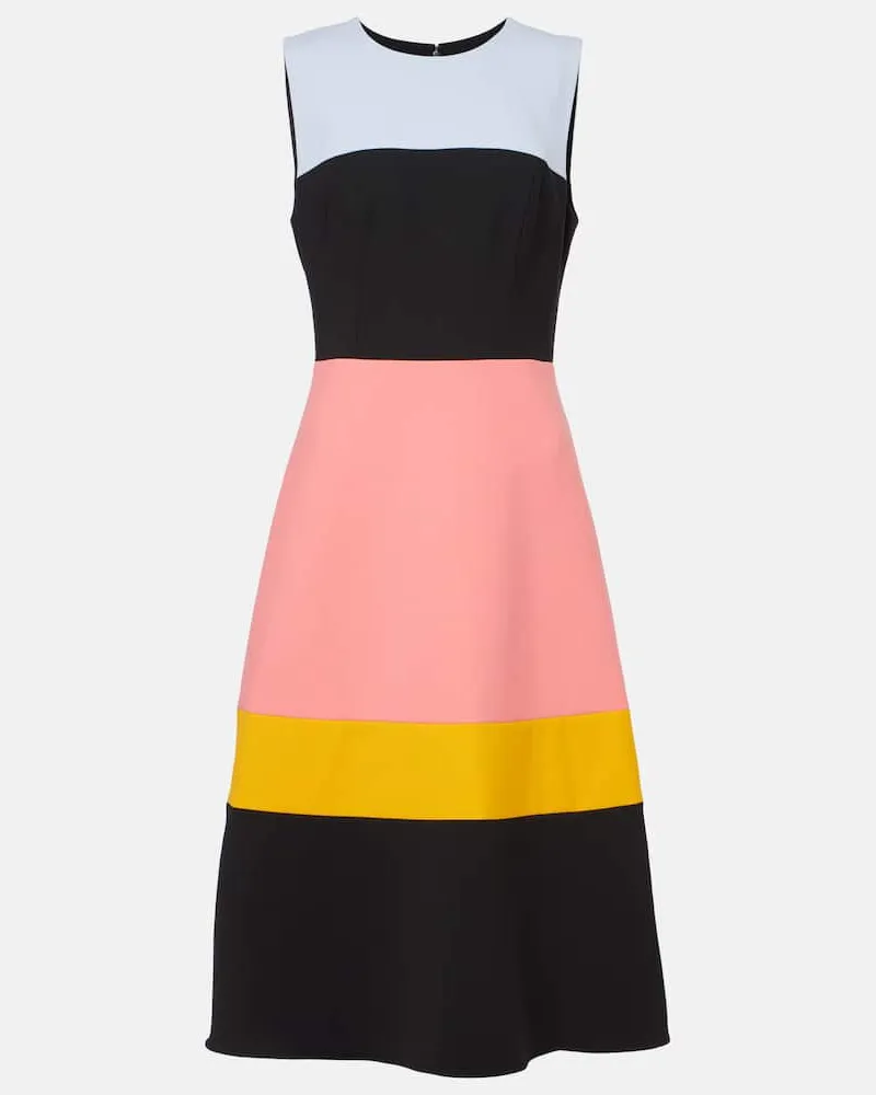 Carolina Herrera New York Midikleid aus einem Wollgemisch Multicolor