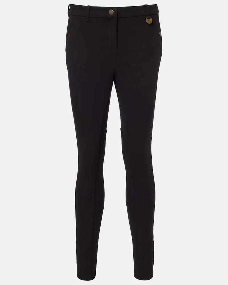 Burberry Schmale Hose aus einem Baumwollgemisch Schwarz